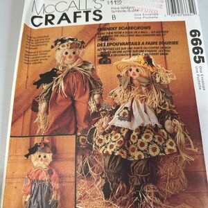 4/$50 McCall 6665 Friendly Scarecrow Costume decor sew patterns 🪡
